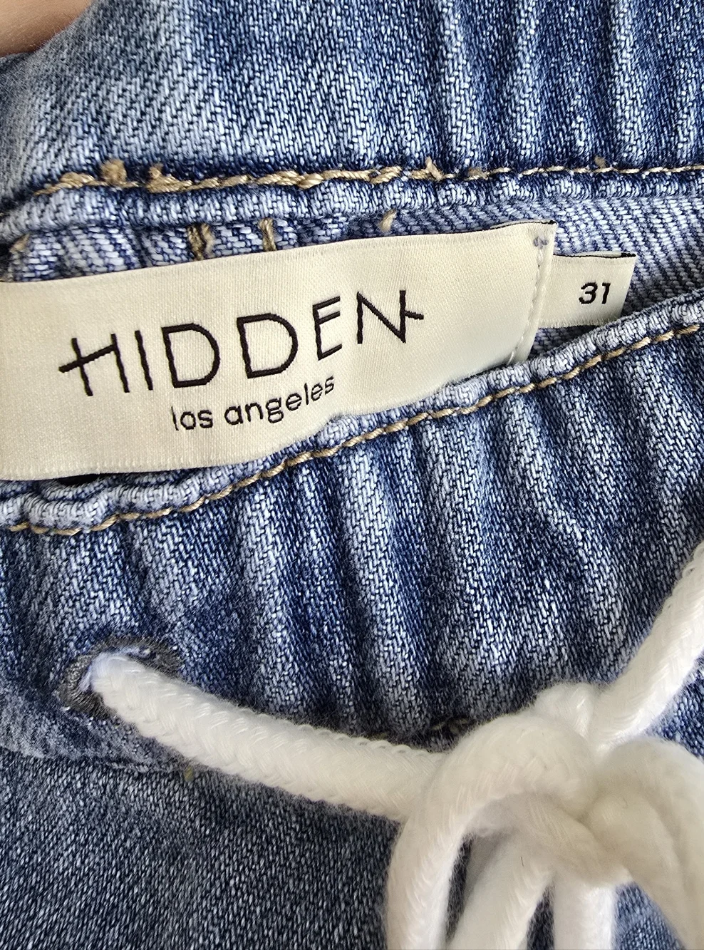 Wide Leg Light Blue Drawstring Jeans - Picture 7 of 11